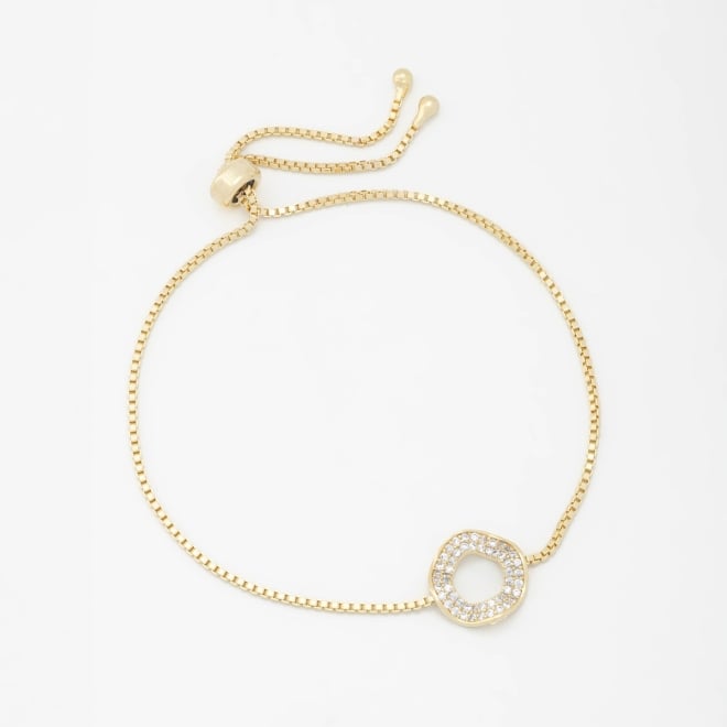 PU-00709 PULSEIRA COM PINGENTE EM DESIGN ORGÂNICO EM ZIRCÔNIAS