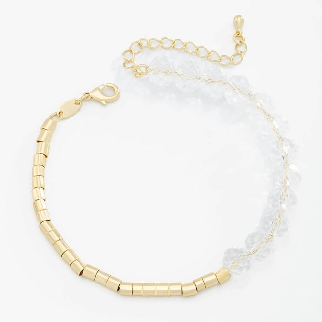 PU-00734 PULSEIRA COM DETALHES EM CRISTAIS LAPIDADOS E ESFERAS