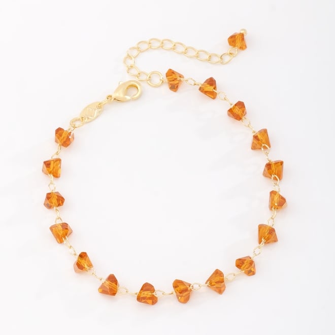 PU-00736 PULSEIRA COM DETALHES EM CRISTAIS TRANSPARENTES LAPIDADOS