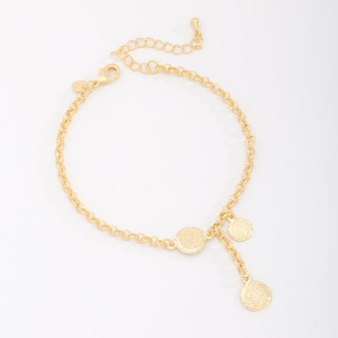 PU-00759 PULSEIRA BANHADA A OURO 18K COM MEDALHAS DE S&Atilde;O BENTO E DETALHES DELICADOS NA CORRENTE