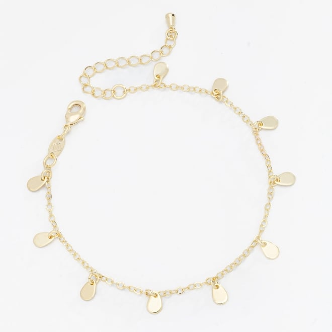 PU-00767 PULSEIRA BANHADA A OURO 18K COM PINGENTES EM FORMATO DE GOTA