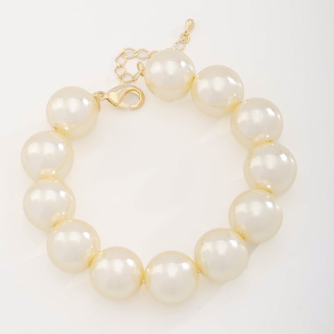 PU-00799 PULSEIRA BANHADA A OURO 18K COM PÉROLAS DE 16 MM