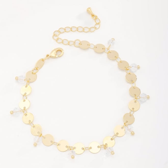 PU-00812 PULSEIRA COM DETALHES EM PLACAS POLIDAS E CRISTAIS TRANSPARENTES