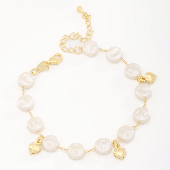 PU-00815 PULSEIRA COM P&Eacute;ROLAS E PINGENTES DE CORA&Ccedil;&Atilde;O