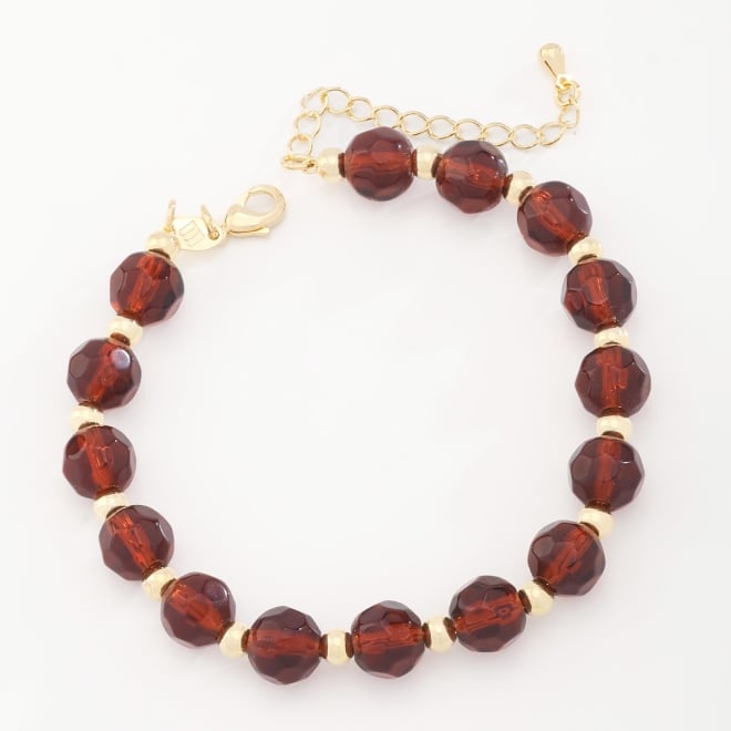 PU-00823 PULSEIRA DE CRISTAL FACETADO EM TONS DE MARROM