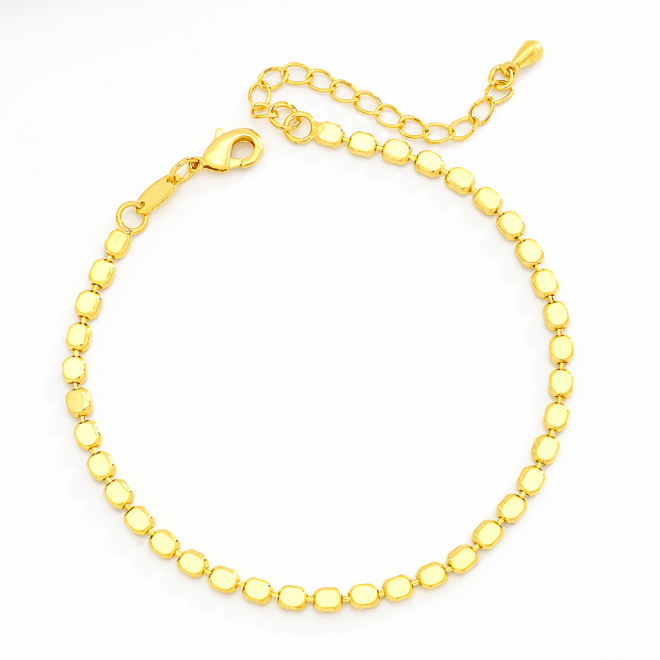 PU-00831 PULSEIRA BANHADA A OURO 18K COM ELOS OVAIS LISOS