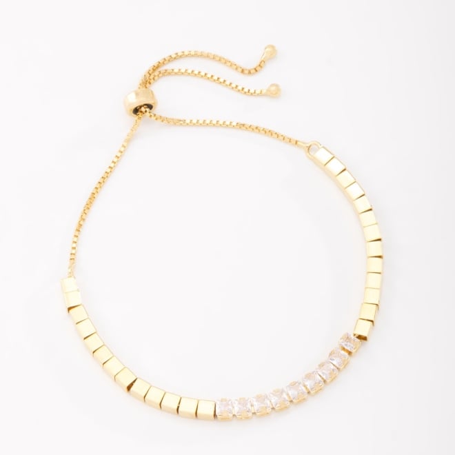 PU-00886 PULSEIRA EM DESIGN SLIDER COM ELOS EM FORMATO QUADRADO E FILEIRA CENTRAL DE ZIRCÔNIAS