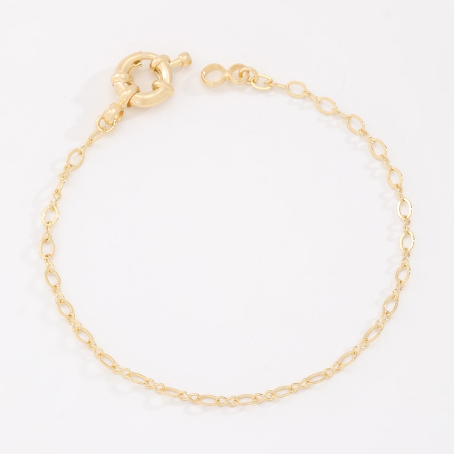 PU-00908-PULSEIRA COM ELOS OVAIS E FECHO MODELO BOIA