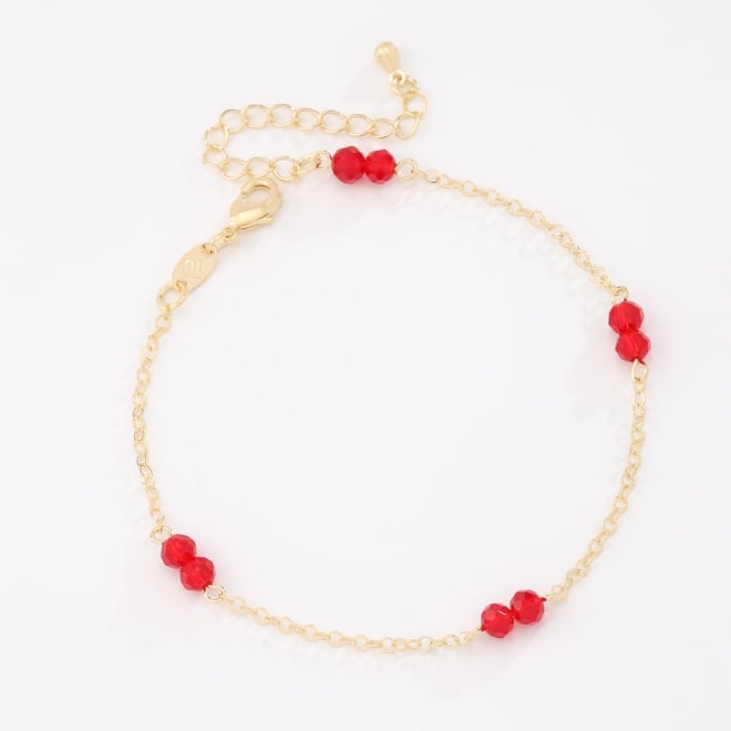 PU-00955 PULSEIRA BANHADA A OURO 18K COM CRISTAIS LAPIDADOS DISTRIBUÍDOS AO LONGO DA CORRENTE