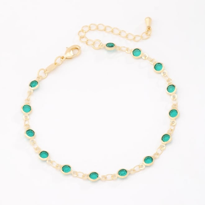 PU-00956 PULSEIRA BANHADA A OURO 18K COM CRISTAIS LAPIDADOS 