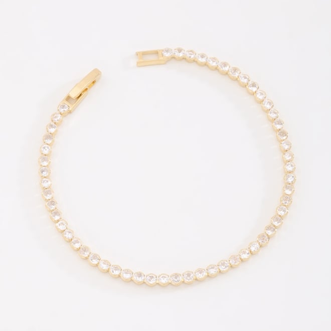 PU-00962 PULSEIRA BANHADA A OURO 18K COM ZIRC&Ocirc;NIAS REDONDAS