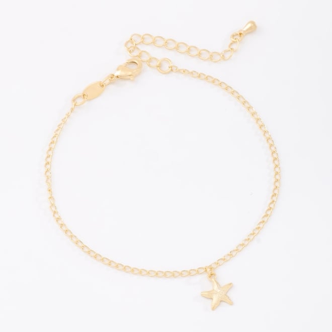 PU-00965 PULSEIRA BANHADA A OURO 18K COM PINGENTE EM FORMATO DE ESTRELA-DO-MAR