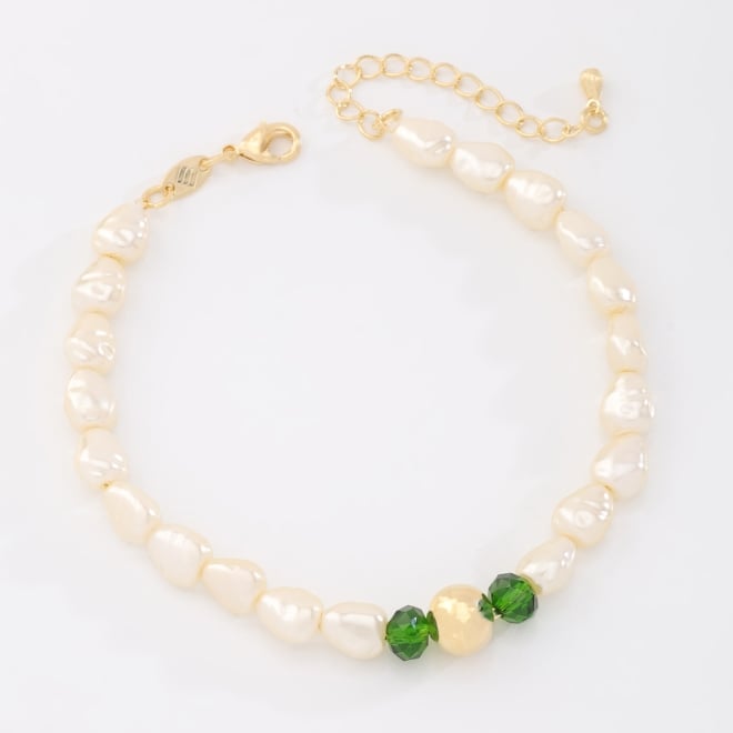 PU-00966 PULSEIRA BANHADA A OURO 18K COM PÉROLAS