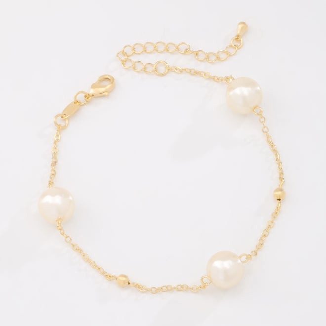 PU-00970 PULSEIRA BANHADA A OURO 18K COM DETALHES EM PÉROLAS