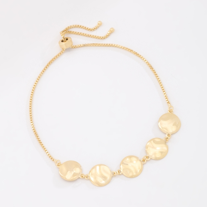PU-00973 PULSEIRA BANHADA A OURO 18K COM DESIGN GRAVATA COM PLACAS OVAIS POLIDAS.