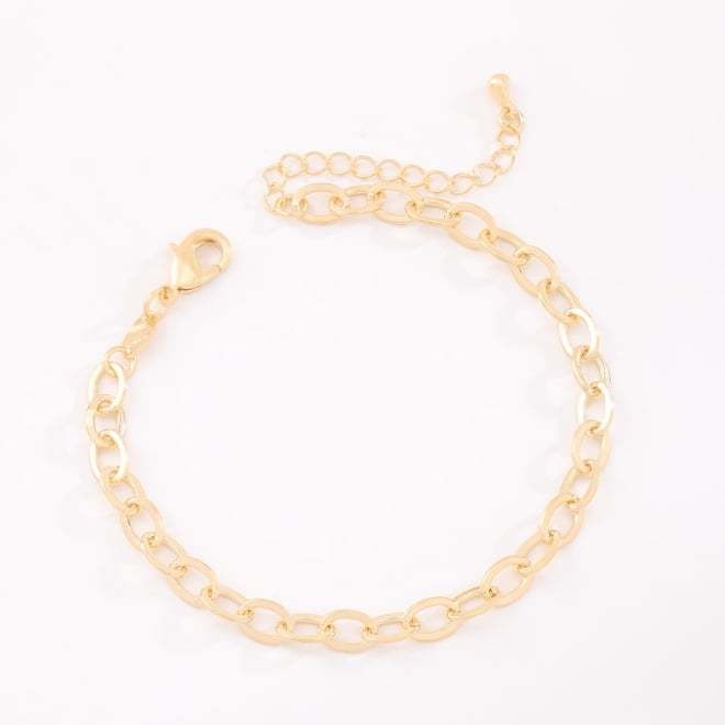 PU-00979 PULSEIRA BANHADA A OURO 18K COM ELOS OVAIS ALONGADOS.