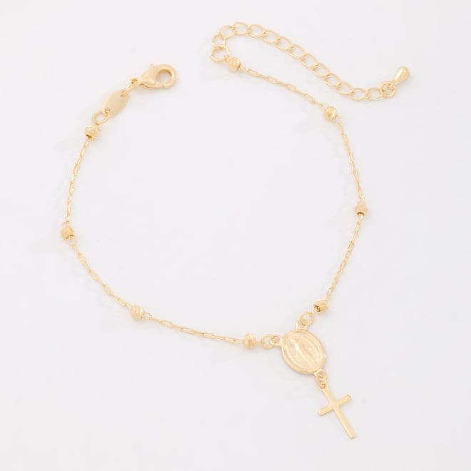 PU-01035 PULSEIRA DE TER&Ccedil;O E MEDALHA DE NOSSA SENHORA DAS GRA&Ccedil;AS
