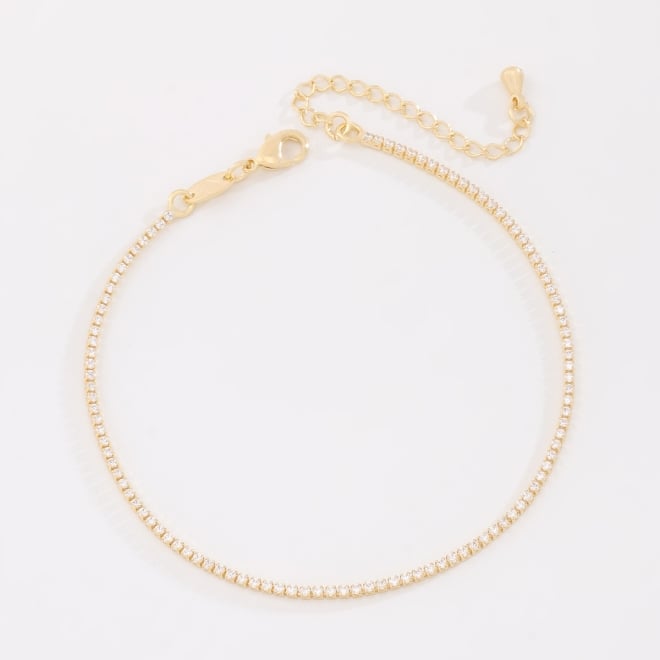 PU-01041 PULSEIRA RIVIERA BANHADA A OURO 18K COM ZIRC&Ocirc;NIAS CRAVEJADAS