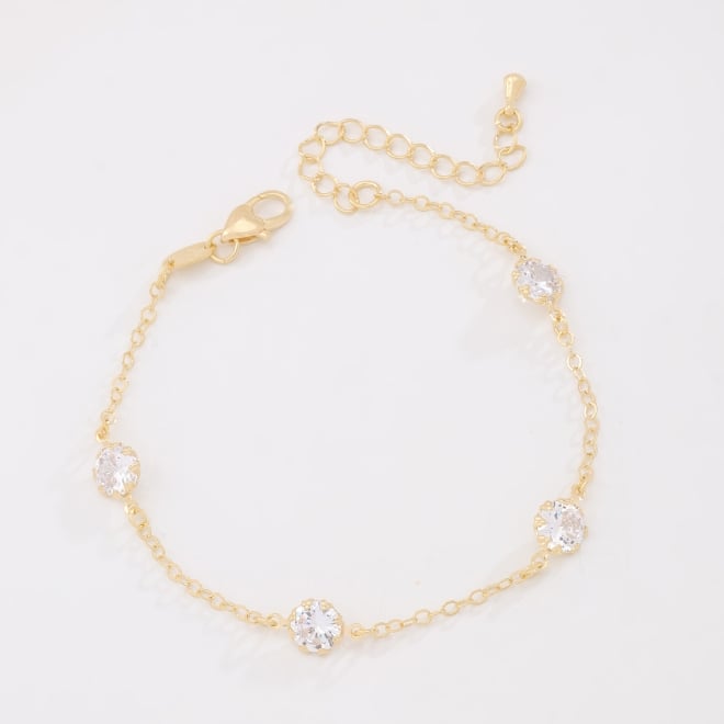 PU-01056-PULSEIRA COM TRÊS ZIRCÔNIAS REDONDAS CRISTAL