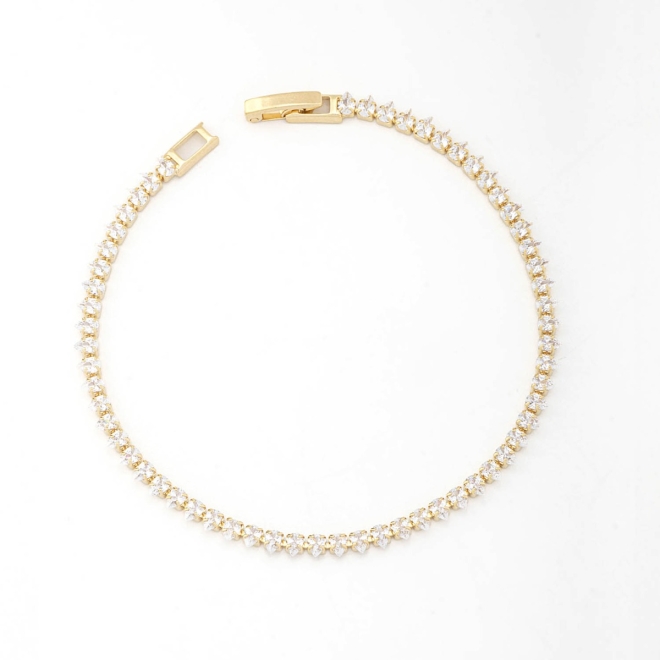PX-0054 PULSEIRA BANHADA A OURO 18K DE RIVIERA.