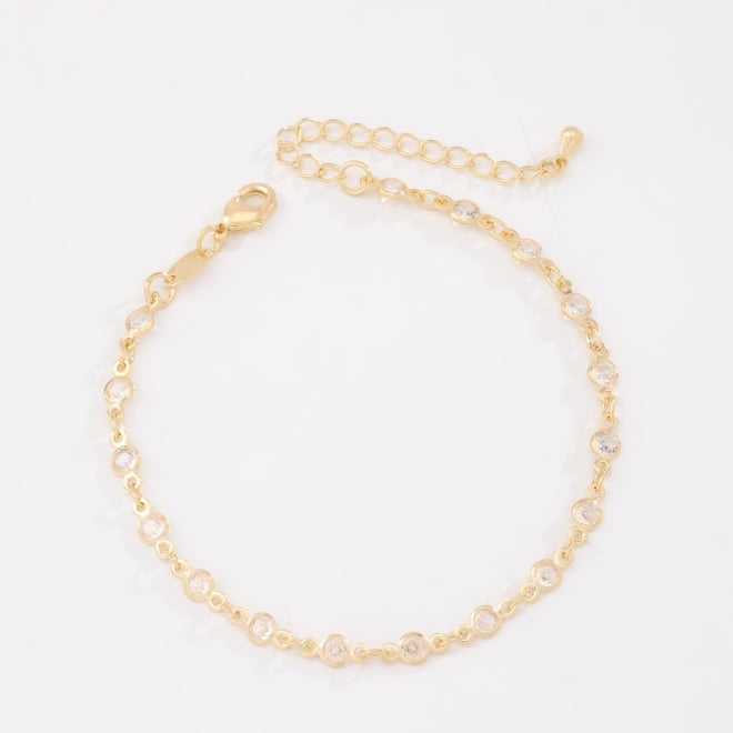 PX-0089 PULSEIRA BANHADA A OURO 18K COM DETALHES CRAVEJADOS EM ZIRC&Ocirc;NIAS