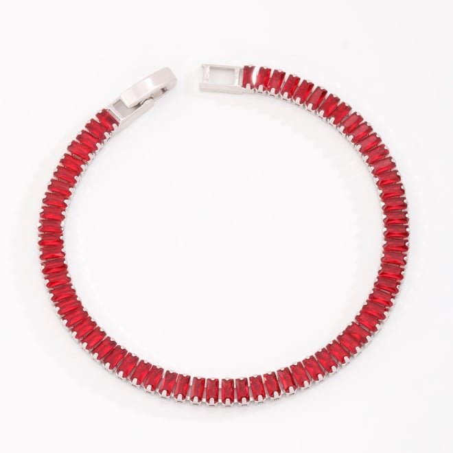 PXB-0042 PULSEIRA BANHADA EM RÓDIO BRANCO EM ZIRCÔNIAS BAGUETE