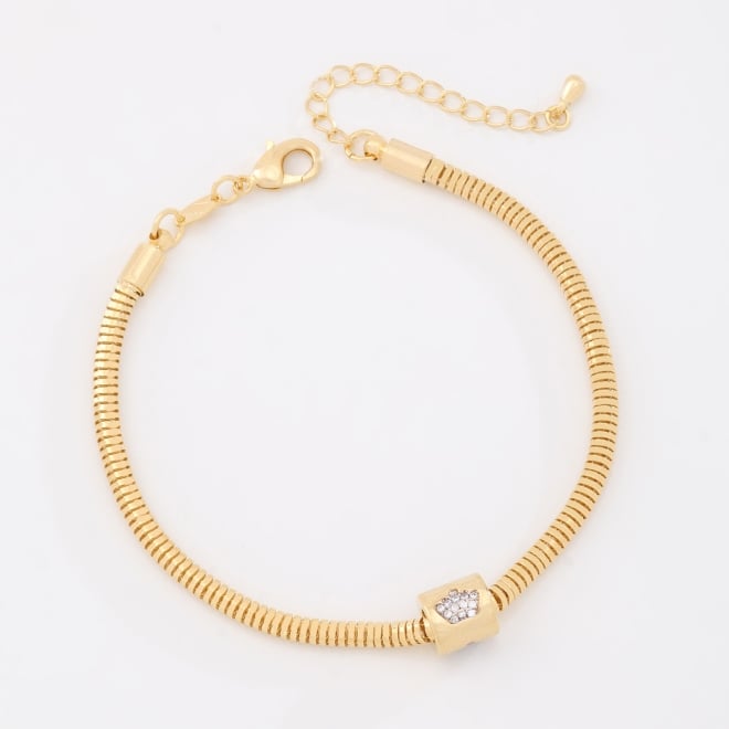 PXR-0037 PULSEIRA COM ESTILO MALHA LAMINADA E BERLOQUE EM COROA CRAVEJADO EM ZIRC&Ocirc;NIAS