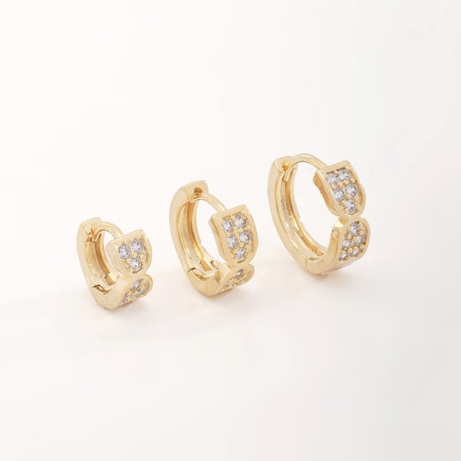 TAC-0034 TRIO DE ARGOLA COM DETALHES GEOMÉTRICOS CRAVEJADOS EM ZIRCÔNIAS