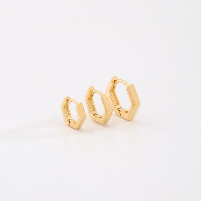 TAC-0066 TRIO DE ARGOLA RETANGULAR COM DESIGN LISO