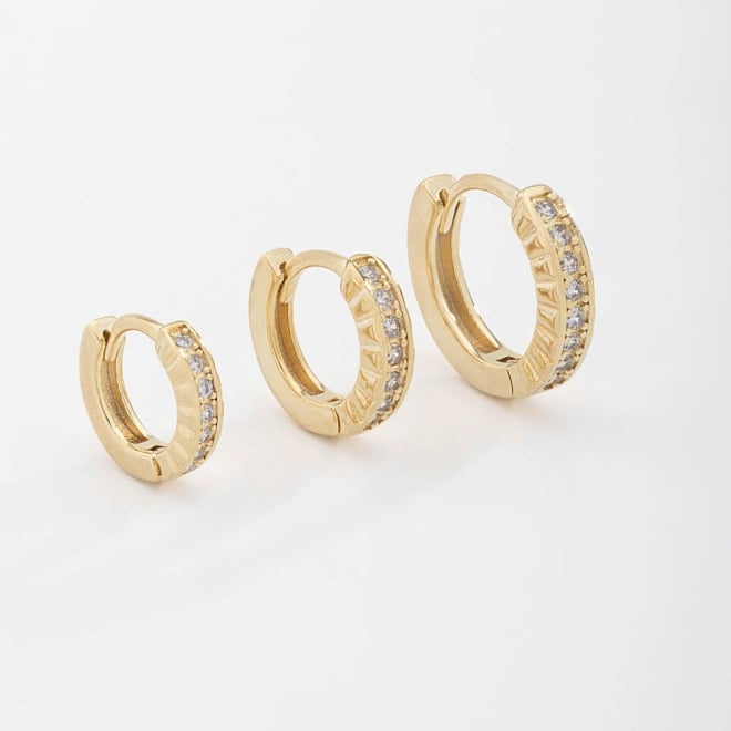 TAC-0109 TRIO DE ARGOLA COM FILEIRA CRAVEJADA EM ZIRCÔNIA