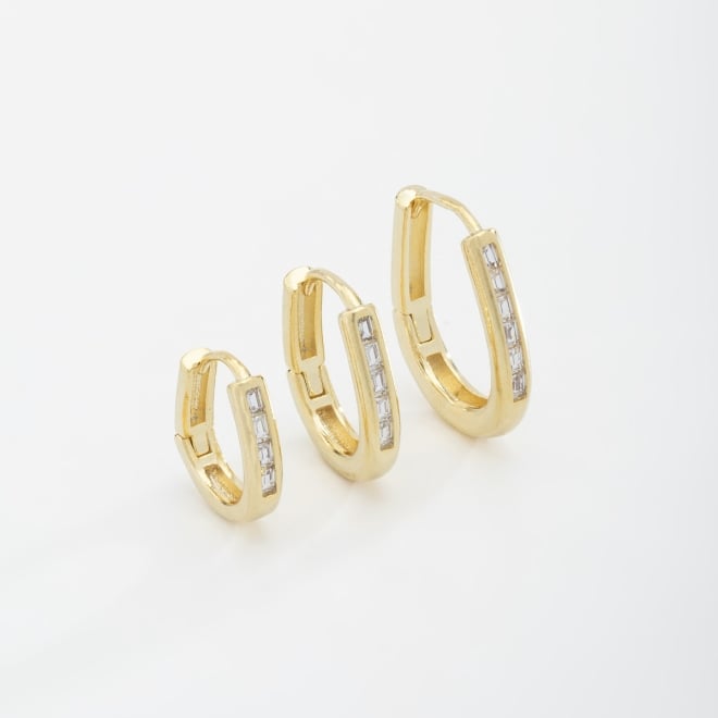 TAC-0145 TRIO DE BRINCOS BANHADOS A OURO 18K EM FORMATO DE ARGOLA