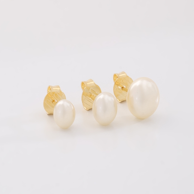 TBF-00050-TRIO DE BRINCOS COM PÉROLAS OVAIS