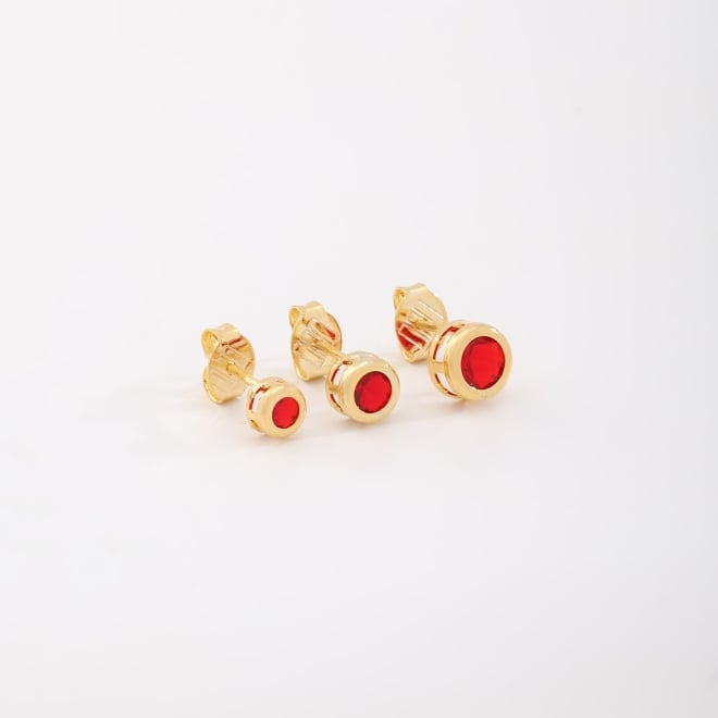 TBF-0052 TRIO DE BRINCOS COM PEDRAS LAPIDADAS REDONDAS
