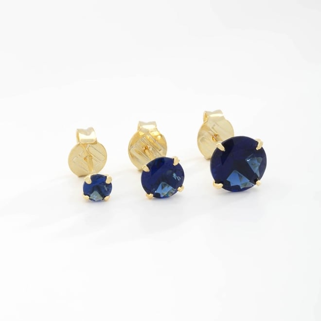 TBF-0058 TRIO DE BRINCOS BANHADOS A OURO 18K COM PEDRAS LAPIDADAS EM FORMATO REDONDO