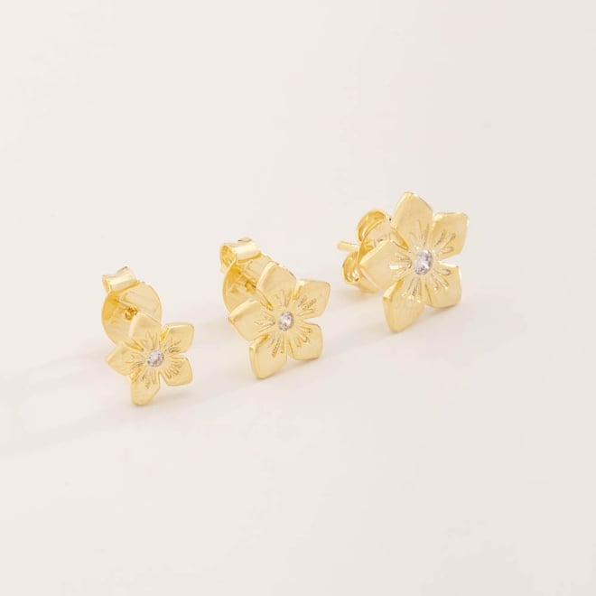 TBR-00016 TRIO EM FORMATO DE FLOR COM DETALHE EM ZIRCÔNIA