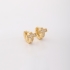 AC-0258 BRINCO BANHADO A OURO 18K EM FORMATO DE MINI ARGOLA COM CRUZ CRAVEJADA