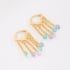 AC-0316 BRINCO ARGOLA BANHADO A OURO 18K COM CORRENTES PENDURADAS E ZIRCÔNIAS COLORIDAS