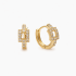 AC-0471 BRINCO BANHADO A OURO 18K EM FORMATO DE ARGOLA COM DESIGN GEOMÉTRICO