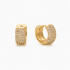 AC-0477 BRINCO BANHADO A OURO 18K EM FORMATO DE ARGOLA COM SUPERFÍCIE TOTALMENTE EM ZIRCÔNIAS