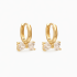AC-0478 BRINCO BANHADO A OURO 18K EM FORMATO DE ARGOLA COM LAÇO EM ZIRCÔNIAS