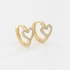 AC-0743 BRINCO BANHADO A OURO 18K DE ARGOLA COM CORAÇÃO CRAVEJADO EM ZIRCONIA