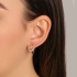 AC-0743 BRINCO BANHADO A OURO 18K DE ARGOLA COM CORAÇÃO CRAVEJADO EM ZIRCONIA