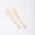 AC-0958 BRINCO BANHADO A OURO 18K COM ARGOLA E PINGENTES EM FORMATO DE GOTA  EM ZIRCÔNIAS