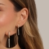 AC-1059 ARGOLA BANHADO A OURO 18K COM DETALHES EM ZIRCÔNIAS E PINGENTE RETO