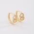 AC-1067 BRINCO BANHADO A OURO 18K DE ARGOLA ENTRELAÇADO CRAVEJADO EM ZIRCÔNIAS