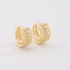 AC-1069 BRINCO BANHADO A OURO 18K DE ARGOLA ENTRELAÇADO CRAVEJADOS EM ZIRCÔNIAS