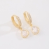 AC-1085 BRINCO BANHADO A OURO 18K DE ARGOLA COM PINGENTE DE GOTA CRAVEJADO