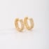 ACX-0003 BRINCO ARGOLA BANHADO A OURO 18K COM TRIPLA FILEIRA CRAVEJADA EM ZIRCÔNIAS