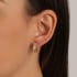 ACX-0003 BRINCO ARGOLA BANHADO A OURO 18K COM TRIPLA FILEIRA CRAVEJADA EM ZIRCÔNIAS
