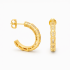 AGL-00064 BRINCO BANHADO A OURO 18K EM FORMATO DE ARGOLA COM DETALHES EM ZIRCÔNIAS